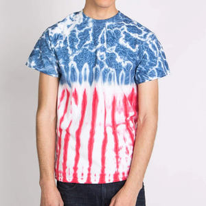 Personalizado Multicolor 100% algodón de punto Tie-dye Arco Iris gráfico Streetwear de gran tamaño Vintage camiseta de los hombres - Product Image 1