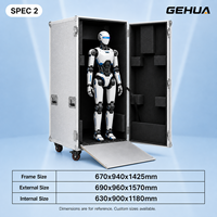 Valise de transport pour robot personnalisée GEHUA, cadre en aluminium, intérieur en mousse EVA, robuste, avec roulettes