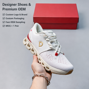 Zapatillas de Lujo de Diseñador 2026 para Hombre y Mujer, de Alta Calidad, Tejido de Malla, para Correr, Color Blanco Crema Borgoña, con Logo Dorado, Suela Cloud, Novedad - Product Image 1