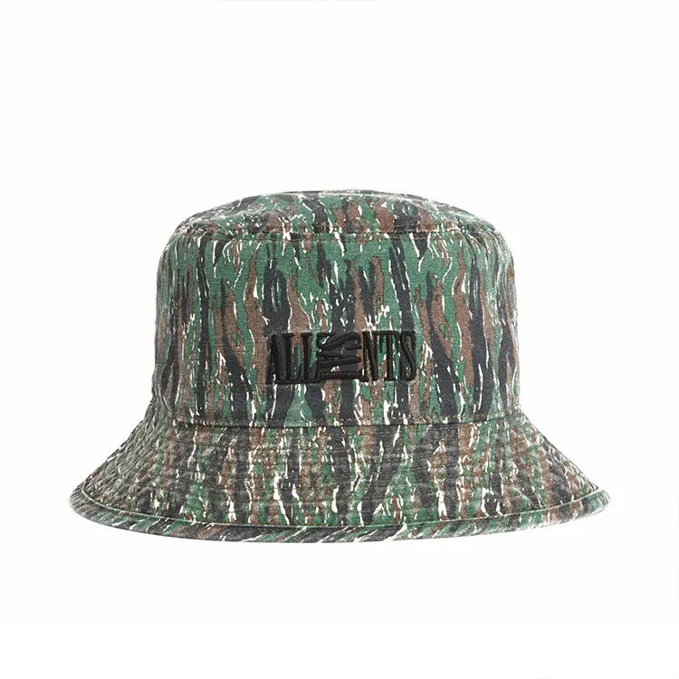 Chapéu balde personalizado OEM Ocidente Hip-Hop Chapéu de pescador com remendo de borracha com estampa de caveira reversível