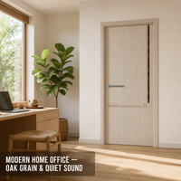 Porte intérieure en composite de bois moderne sur mesure, finition inodore, pour chambre à coucher, hôtel, appartement, chambre d'hôtes