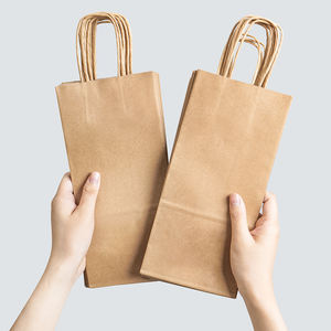 Bolsa de Papel Kraft Desechable Personalizada con Logotipo Impreso, con Asa, para Llevar Té con Leche, Café, Zumo de Frutas - Product Image 5