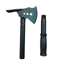 Hache tactique multifonctionnelle à double lame, outil de survie, lame en acier inoxydable, manche en acier détachable, tomahawk, clé à molette, 60 mm