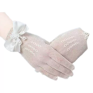 Pafu Enfants Décoration <span class=keywords><strong>de</strong></span> fête <span class=keywords><strong>de</strong></span> <span class=keywords><strong>mariage</strong></span> Gants en filet <span class=keywords><strong>de</strong></span> pêche avec nœud papillon et dentelle perlée - Product Image 5