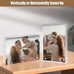 Khung ảnh <span class=keywords><strong>acrylic</strong></span> dày 20mm, khung ảnh trong suốt không viền, khung ảnh từ tính hai mặt, để bàn độc lập - Product Image 2