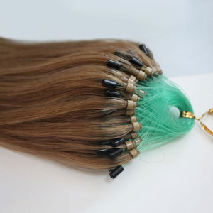 Extensions de <span class=keywords><strong>cheveux</strong></span> humains Remy à double trame, micro-anneaux faciles à poser, 14-30 pouces, pour salon de coiffure, vente en gros - Product Image 1