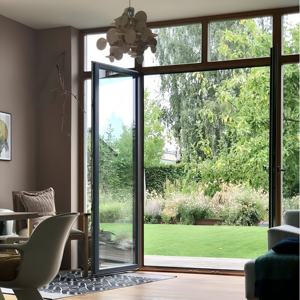 Cuisine moderne personnalisée finie OEM ODM porte vitrée coulissante en verre à double vitrage en alliage d'aluminium porte-fenêtre extérieure à battant en vente - Product Image 3