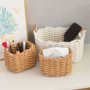 Factory Hot Sale <b>Storage</b> <b>Baskets</b> Woven Cotton Rope <b>Basket</b> Organizing Home Decoration - Product Image 1