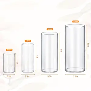 2023 новая простая утолщенная прозрачная стеклянная цилиндрическая прямая цилиндрическая ваза для посадки высокая ваза декоративные украшения