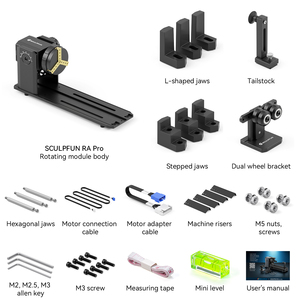 Módulo Rotatorio de Eje Y para Grabador Láser <span class=keywords><strong>SCULPFUN</strong></span> RA Pro, para Grabar Objetos Cilíndricos - Product Image 4
