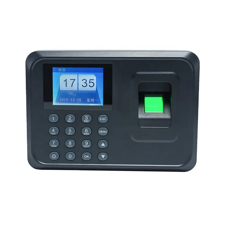 Model A5 excel attendance report English version with US plug power adapter time attendance machine