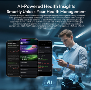 JCVital V5 สมาร์ทแบนด์ไร้หน้าจอ <span class=keywords><strong>170</strong></span> โหมดกีฬา ระยะเวลาสแตนด์บาย 100 วัน ตรวจสุขภาพตลอด 24 ชั่วโมง ตรวจวัดออกซิเจนในเลือด ติดตามกิจกรรม - Product Image 2