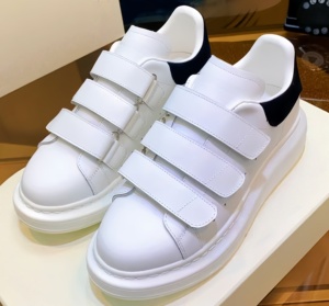Chaussures de sport en cuir de style designer, luxueuses et simples, chaussures de sport tendance et décontractées avec fermeture Velcro - Product Image 6