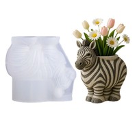 Moule en silicone Zebra pour pot de ciment/plâtre, DIY, pour pot de rangement en résine époxy, pot de fleurs, ornements, design moderne et simple
