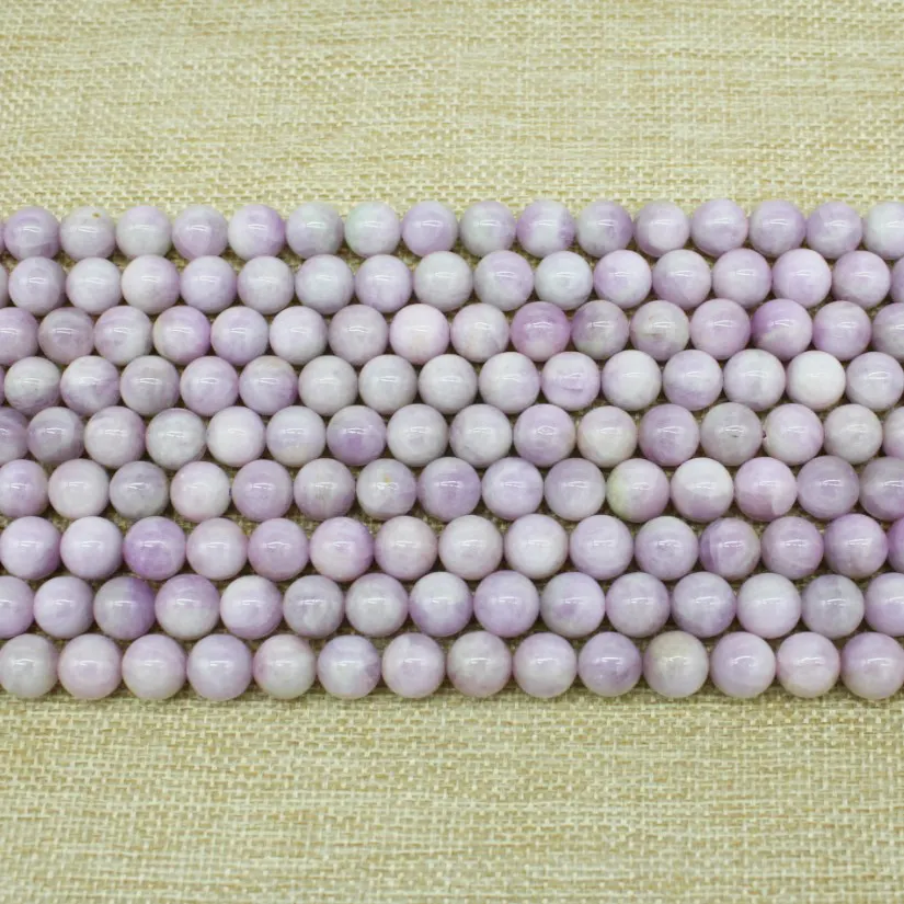 Meihan — perle de pierre précieuse naturelle, ronde, en Kunzite, pour la fabrication de bijoux, bricolage, vente en gros (AB1757)