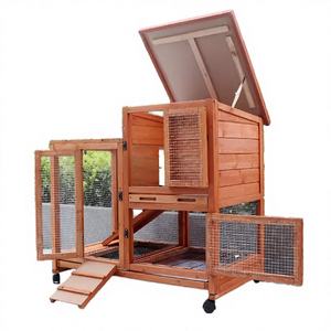 Caseta de Madera para Mascotas con Loft Elevado para Uso en Interiores y Exteriores, Hábitat para Animales Pequeños - Product Image 4