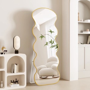 Gương đứng toàn thân hiện đại, mặt kính không đều, kiểu dáng uốn lượn, khung hợp kim nhôm, trang trí độc lập - Product Image 2