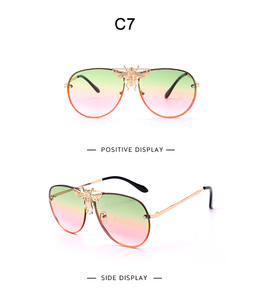 Lunettes de soleil unisexe en métal abeille <span class=keywords><strong>avatar</strong></span>, lunettes de luxe pour hommes et femmes, Offre Spéciale - Product Image 5