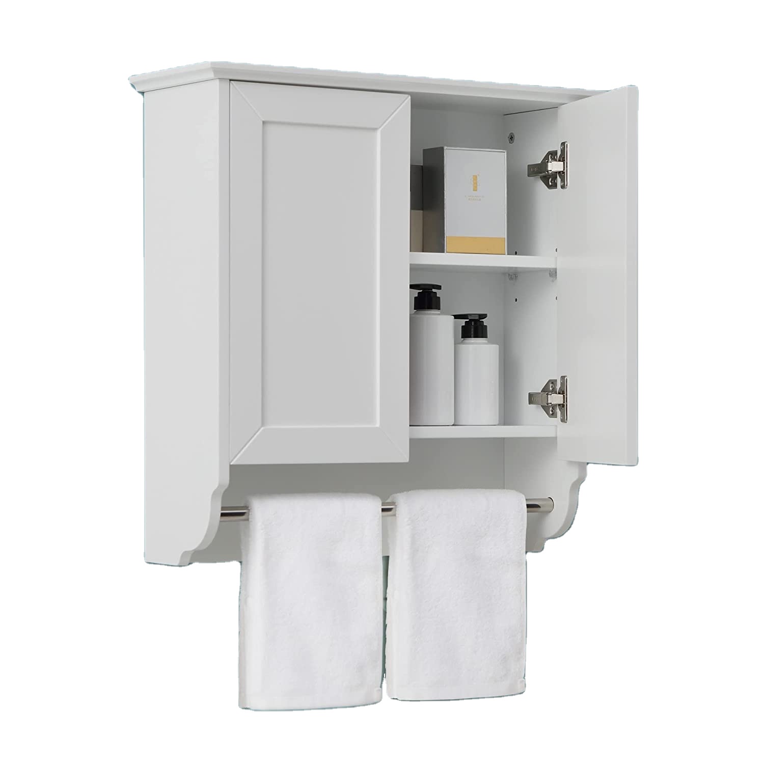 Деревянный настенный шкаф для ванной комнаты с вешалкой для полотенец, шкафчик для медицинских принадлежностей для ванной комнаты с регулируемой полкой, деревянный шкаф