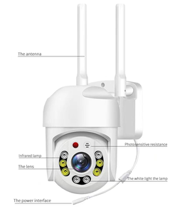 Cámara con Reflector <span class=keywords><strong>V380</strong></span>, Cámara WiFi con Luz, Impermeable, Activación por Movimiento, Visión en Color HD, Seguridad, PTZ, WiFi - Product Image 2