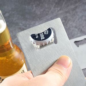 Décapsuleur de bouteille en acier inoxydable personnalisé, décapsuleur de portefeuille, porte-clés gravé avec logo/texte, en gros pour cadeaux de mariage, cadeaux de fête - Product Image 2