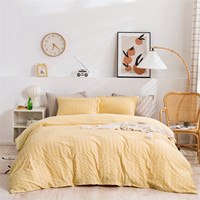 Ensemble de literie moderne et minimaliste toutes saisons Housse de couette en fil de mousse Polyester brossé Taie d'oreiller Housse de couette de luxe