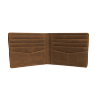 Dompet Lipat Kulit Asli Full Grain Terbaru, Tahan Lama, untuk Pria, dengan Banyak Slot Kartu dan Kantong Uang