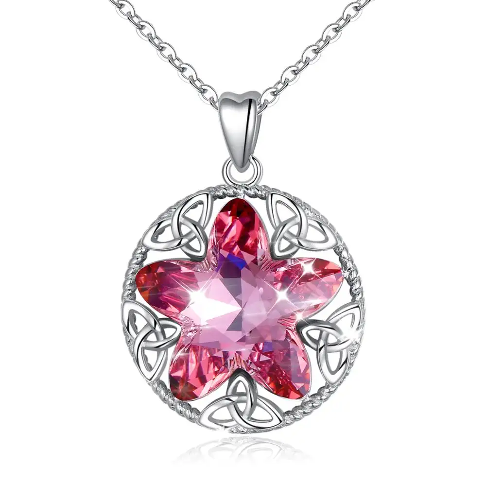 Personalizzato personalizzato blu rosso diamante celtico stella cuore dichiarazione coppie ciondolo collana gioielli