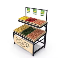 Fabriek Directe Verkoop Hout En Ijzer Fruit & Groente Display Plank Staan Fruitrek