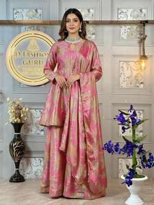 DFG lanza el salwar kameez premium de seda chinnon. |   Ropa de Fiesta Estilo Bollywood con Impresiones Digitales Impresionantes - Product Image 3