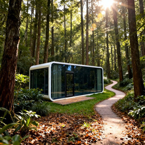 Casa Prefabricada de Lujo Tipo Cabaña Apple, Estructura Metálica, Casa Pequeña Móvil Tipo Cápsula Espacial para Alojamiento Turístico - Product Image 2