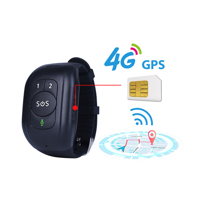 Reachfar GPS 4G Fall Detector Bracelet SOS Button Emergency Call GPS Tracker Tracking Device for Android Plastic for Elderly