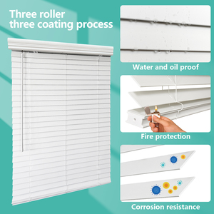 Persianas de Madera Sintética Ecológicas, Hechas a Medida, Manuales, sin Cordones, de Lujo, para Ventanas Francesas, Venta al Por Mayor de Fábrica, 12 Meses de Garantía - Product Image 3