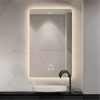 Miroir intelligent LED rectangulaire grand format 70x100 de style moderne, fonctions personnalisées, rétroéclairage, anti-buée, garantie de deux ans, incassable