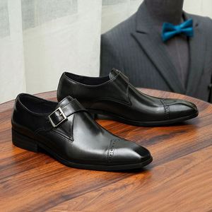 2025 New Model Hot-Selling Handcrafted Custom-Made Retro-Buckle Business Formal Leather <b>Shoes</b> <b>Height</b> <b>Increasing</b> Autumn - Product Image 5