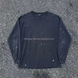 Chemise à manches longues en coton avec logo imprimé DTG, idéale pour la personnalisation, style vintage, pour homme - Product Image 1