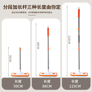 แปรงขัดพื้นห้องน้ำแบบดรอปชิปปิ้งสำหรับ Shopify แปรงทำความสะอาดห้องน้ำขนแข็งแบบหนา ที่ขัดกระเบื้องพร้อมที่ปาดน้ำ 2 in 1 ด้ามยาว - Product Image 4
