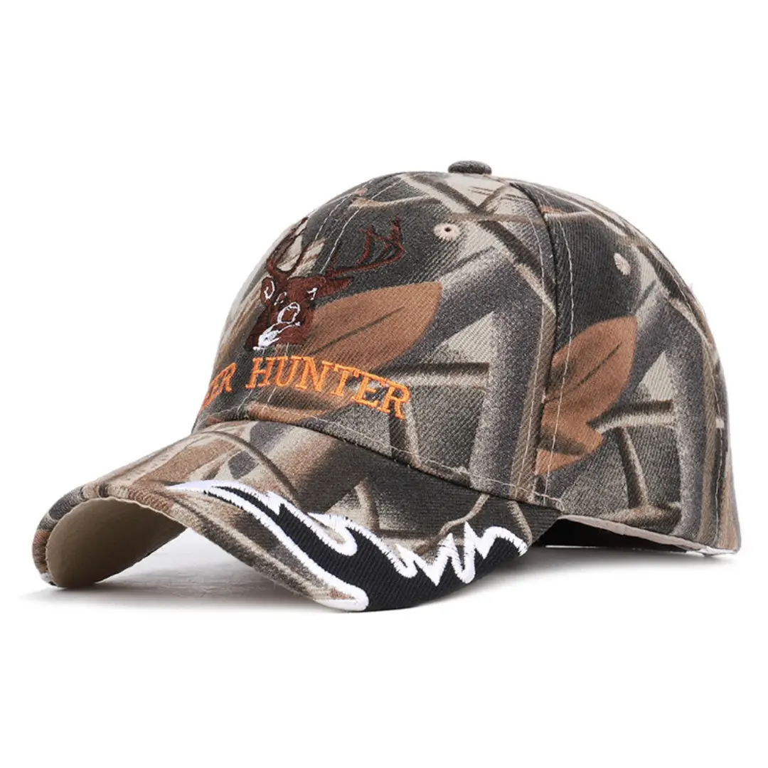 WoZhen New Wholesale Jungle Hunting Hats Unisex Deer Embroidery Custom Camouflage Baseball Cap