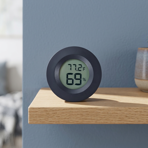 Termómetro Higrómetro Digital Electrónico Circular Integrado, Pantalla LCD ABS, Compatible con OEM y ODM, Alimentación por Batería, Temperatura 20%-90% - Product Image 2