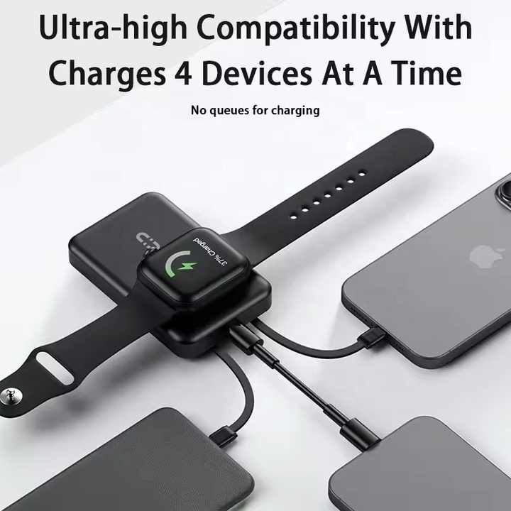 Powerbank Magnetico 20000mAh 22.5W Con Supporto Ad Anello – Ricarica Wireless E Cavi Type-C/IOS Integrati Per IPhone