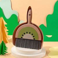 Mini balai et pelle de bureau, design fruit de dessin animé, petit balai à poussière en PP pour bureau, cuisine, salle de bain