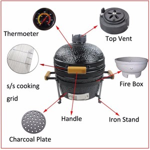 Auplex Small Komodo, Parrilla Kamado de Cerámica Premium de 16 Pulgadas, Diseño Moderno de Lujo con Altura Ajustable, Ahumador de Acero Inoxidable con Rotisserie - Product Image 3