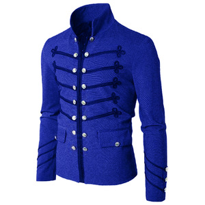 Chaqueta de hombre Saint Vida bordada de doble botonadura, color liso, manga larga, disfraz para actuaciones escénicas, tops de algodón para adulto - Product Image 5