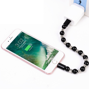 Vente en gros de perles Usb Bracelet de charge câble <span class=keywords><strong>Micro</strong></span> Usb câble pour téléphone portable noir personnalisé en cuir <span class=keywords><strong>Micro</strong></span> Usb cordon - Product Image 6