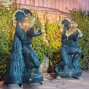 Hy Lạp God cuộc sống Kích thước đồng Atlas Tượng điêu khắc youfine người đàn ông cổ điển giữ quả cầu điêu khắc - Product Image 3