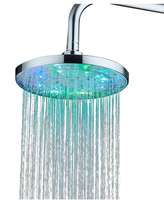 Pommeau de douche Led haute pression, de luxe, pour salle de bain, à fixation ronde, couleur changeante, 8 pouces, avec lumière