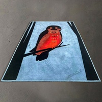 Alfombra Hecha a Mano con Rayas Onduladas Irregulares, Alfombra Grande para Sala de Estar, Multicolor, Infantil, Arcoíris, Alfombra 3D Tufted a Mano