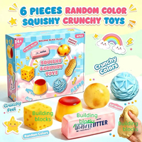 Coffret Surprise Crunchy Squishy : Bloc de fromage, Brique à trous, Bâton de beurre, Barre longue, Surface mate, Grain pressé, Anti-stress