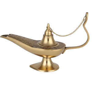 Quemador de incienso de Aladino de latón más vendido, acabado dorado, escritorio de oficina de Hotel para el hogar y cualquier mesa, accesorios de iluminación decorativos, regalo - Product Image 1