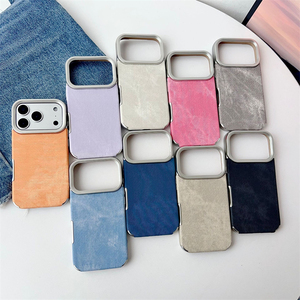 Étui de téléphone en denim rétro de qualité supérieure pour 16/17Promax IP15 Pro, plaqué avec de grands trous et de la qualité garantie - Product Image 1